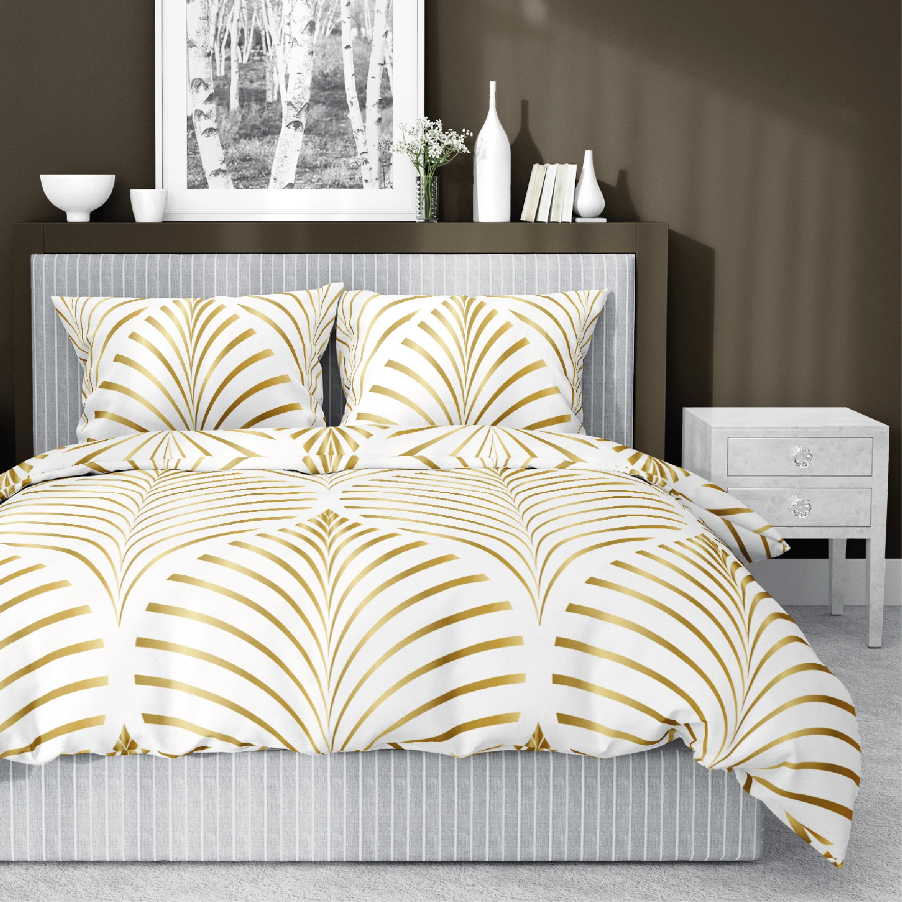 Ekskluzywna Pościel Z Bawełny Satynowej 180 x 200 cm. 4396-A Ekskluzywna Pościel Z Bawełny Satynowej 180 x 200 cm. 4396-A