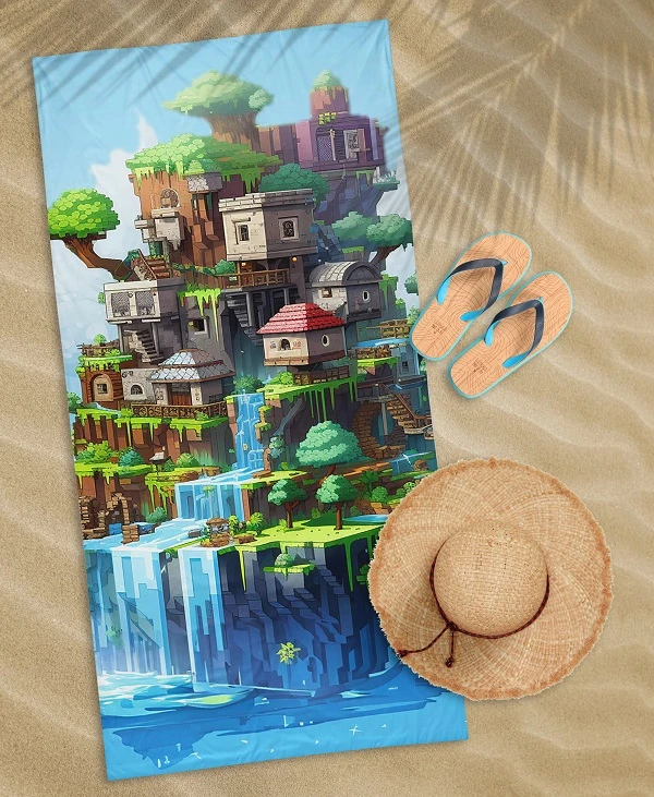 Ręcznik Plażowy 70x140 cm. 100 % Bawełna WZ92 KLOCKI Ręcznik Plażowy 70x140 cm. 100 % Bawełna WZ92 KLOCKI