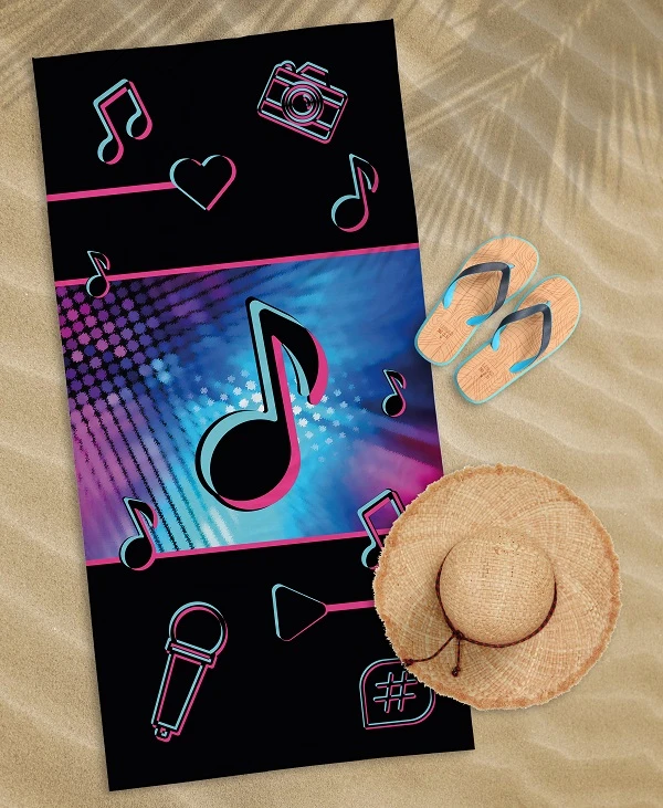 Ręcznik Plażowy 70x140 cm. 100 % Bawełna WZ46 MUSIC Ręcznik Plażowy 70x140 cm. 100 % Bawełna WZ46 MUSIC