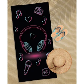 Ręcznik Plażowy 70x140 cm. 100 % Bawełna WZ45 MUSIC