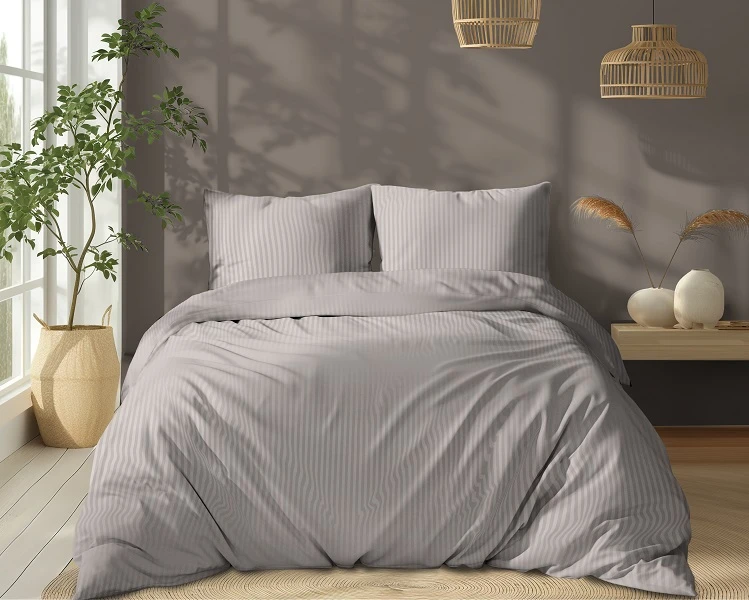 Luksusowy Komplet Pościeli Z Adamaszku Satyna Bawełniana 180x200 cm. Beż Luksusowy Komplet Pościeli Z Adamaszku Satyna Bawełniana 180x200 cm. Beż