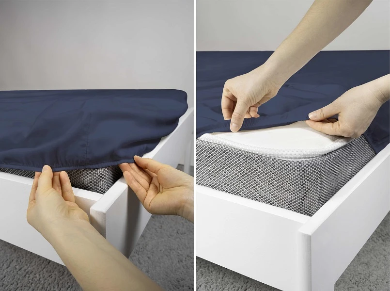 Prześcieradło Z Mikrowłókna Z Gumką 220x200 cm. + 25 cm. Granatowe Prześcieradło Z Mikrowłókna Z Gumką 220x200 cm. + 25 cm. Granatowe