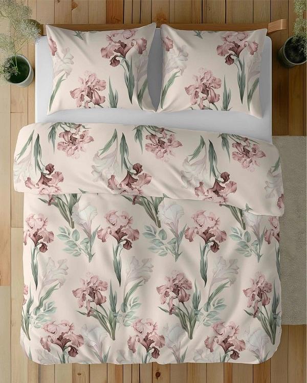 Pościel Bawełna Satynowa 220x200 cm. Różowa Kwiaty 5089-A Pościel Bawełna Satynowa 220x200 cm. Różowa Kwiaty 5089-A