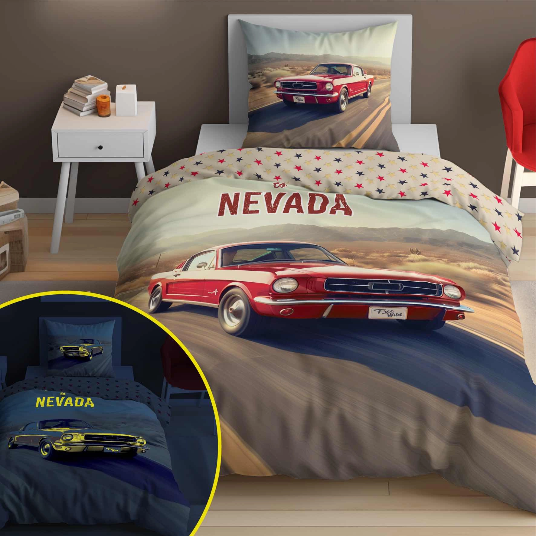 Pościel Dziecięca Świecąca W Ciemności 140x200 cm. Auto 5210 Pościel Dziecięca Świecąca W Ciemności 140x200 cm. Auto 5210