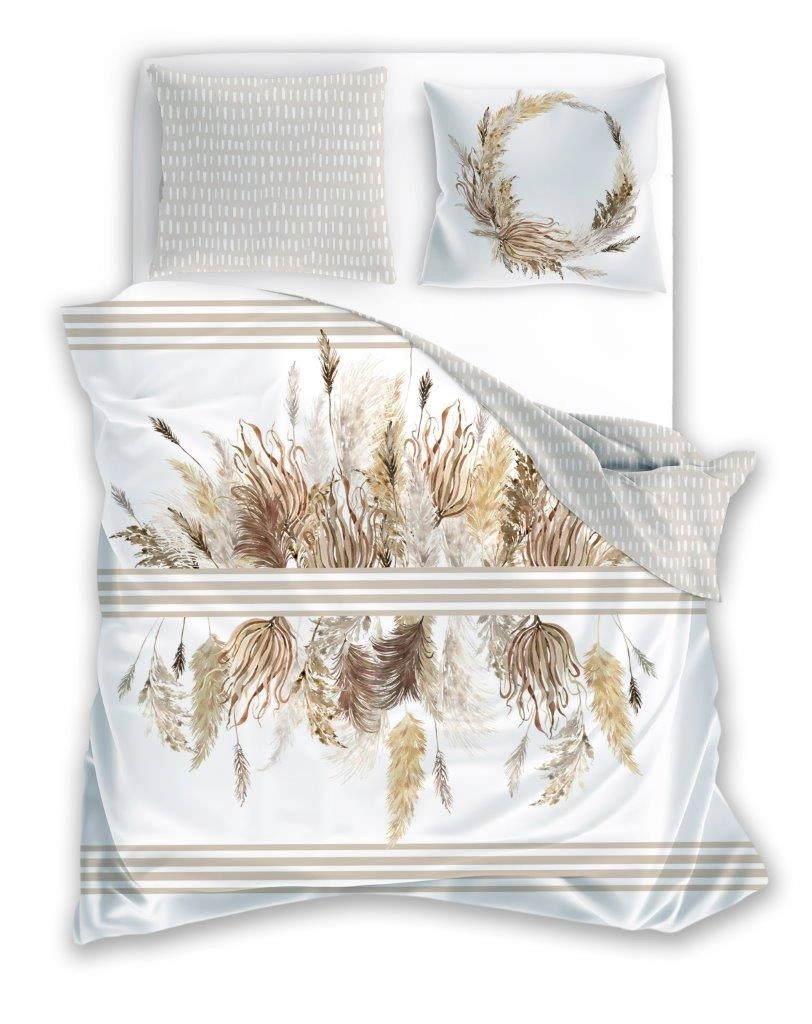 Ekskluzywna Pościel Z Bawełny Satynowej 160 x 200 cm. Biała Boho 003 Ekskluzywna Pościel Z Bawełny Satynowej 160 x 200 cm. Biała Boho 003