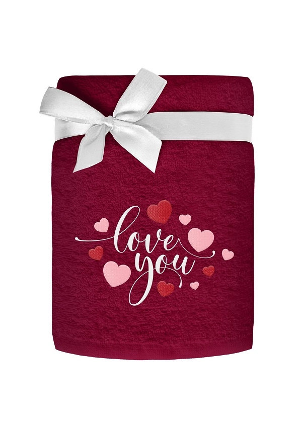 Komplet 3- Ręczników Bawełnianych Z Haftem 50x90 cm. 450 gsm Bordowy 004 Komplet 3- Ręczników Bawełnianych Z Haftem 50x90 cm. 450 gsm Bordowy 004