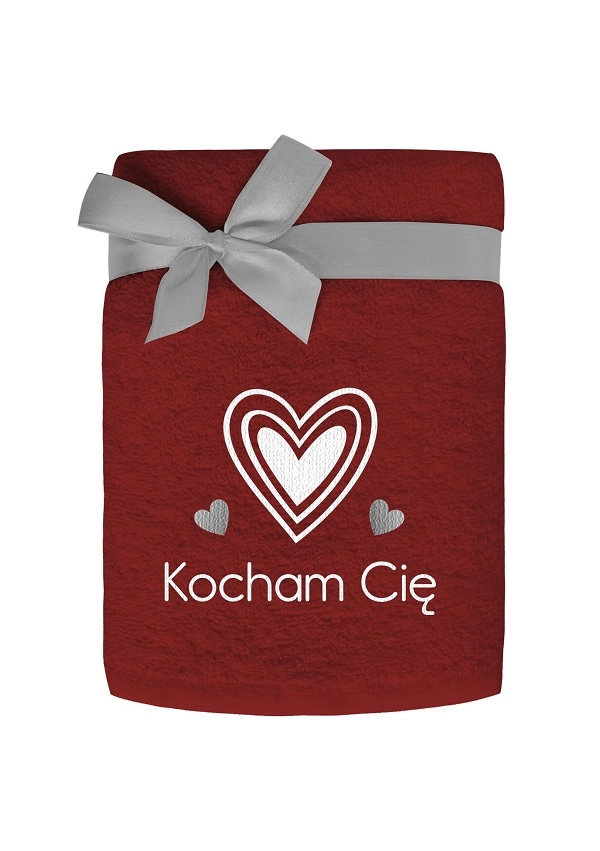 Komplet 3- Ręczników Bawełnianych Z Haftem 50x90 cm. 450 gsm Bordowy 001 Komplet 3- Ręczników Bawełnianych Z Haftem 50x90 cm. 450 gsm Bordowy 001