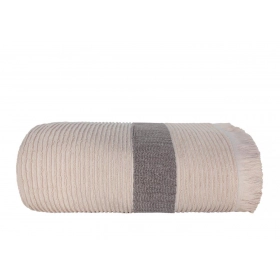 Komplet 3- Ręczników Bawełnianych Frotte Z Frędzlami 70x140 cm. 500 gsm Beżowy