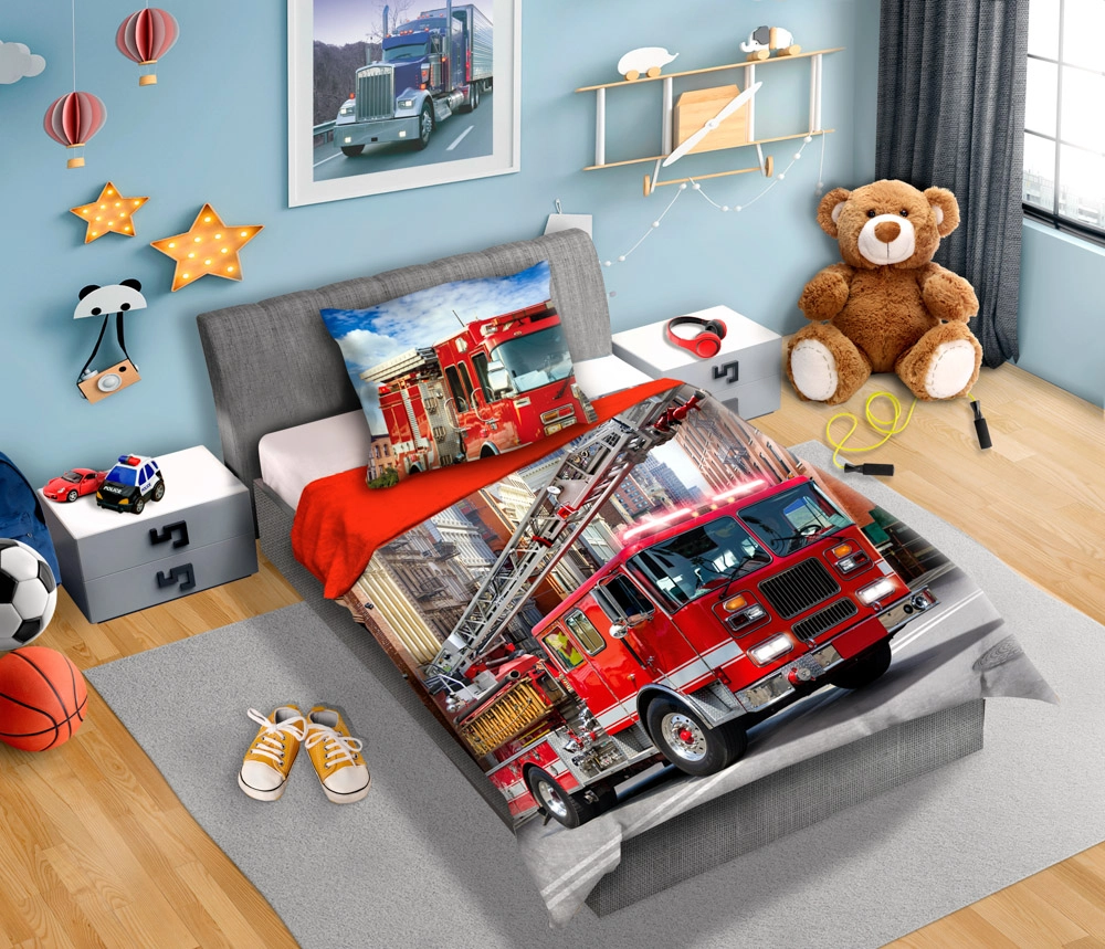 Pościel Dziecięca Wóz Strażacki 160x200 BAWEŁNA 100 % FAR-001 Pościel Dziecięca Wóz Strażacki 160x200 BAWEŁNA 100 % FAR-001