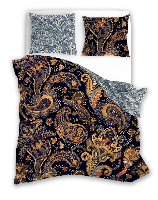 Luksusowa Pościel Z Bawełny Satynowej Druk Cyfrowy 140x200 cm. Czarna Złota Ornament 001 Luksusowa Pościel Z Bawełny Satynowej Druk Cyfrowy 140x200 cm. Czarna Złota Ornament 001