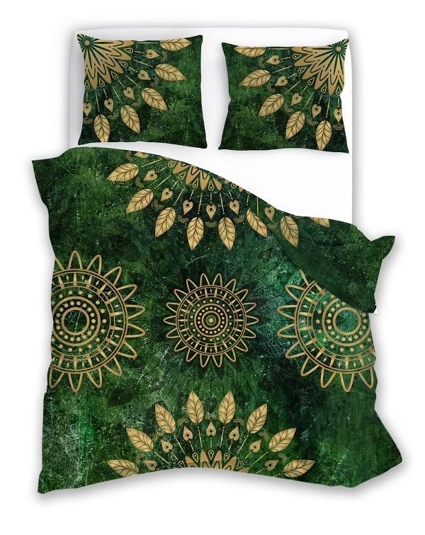 Luksusowa Pościel Z Bawełny Satynowej Druk Cyfrowy 140x200 cm. Zielona Mandala 004 Luksusowa Pościel Z Bawełny Satynowej Druk Cyfrowy 140x200 cm. Zielona Mandala 004