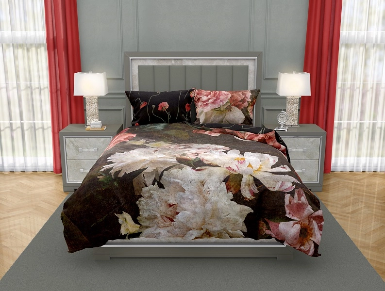 Luksusowa Pościel Z Bawełny Satynowej Druk Cyfrowy 220x200 cm. Kwiaty 006 Luksusowa Pościel Z Bawełny Satynowej Druk Cyfrowy 220x200 cm. Kwiaty 006