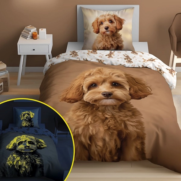 Pościel Dziecięca Świecąca W Ciemności 140x200 cm. Piesek 5421 Pościel Dziecięca Świecąca W Ciemności 140x200 cm. Piesek 5421