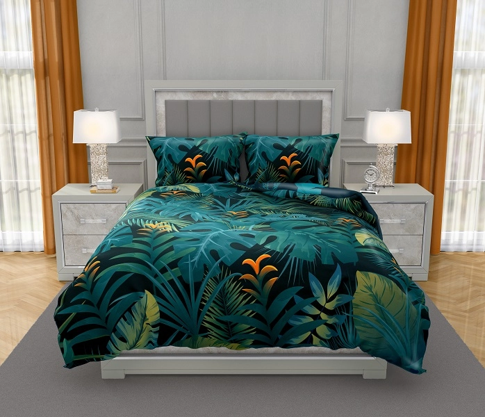 Luksusowa Pościel Z Bawełny Satynowej Druk Cyfrowy 160x200 cm. Liście 020 Luksusowa Pościel Z Bawełny Satynowej Druk Cyfrowy 160x200 cm. Liście 020