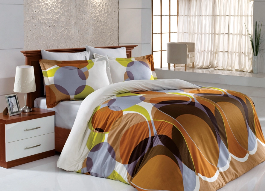 Luksusowa Pościel Z Bawełny Satynowej 160x200 cm. Kółka Luksusowa Pościel Z Bawełny Satynowej 160x200 cm. Kółka