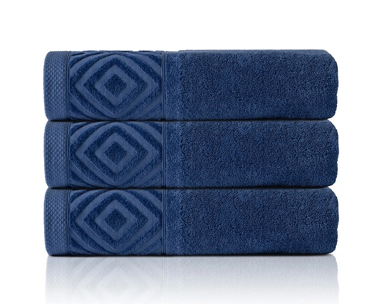 Komplet 3- Ręczników Bawełnianych 70x140 cm. 550gsm Ciemny Niebieski PLA-01 Komplet 3- Ręczników Bawełnianych 70x140 cm. 550gsm Ciemny Niebieski PLA-01