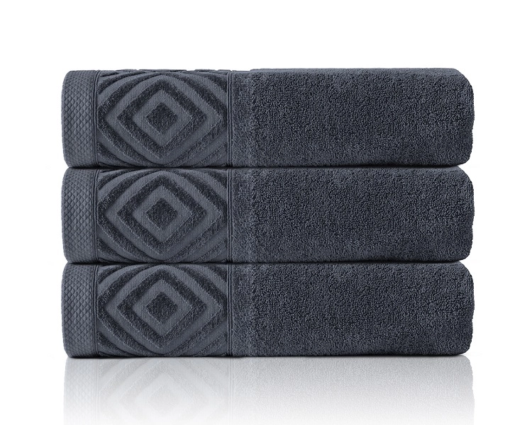 Komplet 3- Ręczników Bawełnianych 70x140 cm. 550gsm Grafit PLA-02 Komplet 3- Ręczników Bawełnianych 70x140 cm. 550gsm Grafit PLA-02