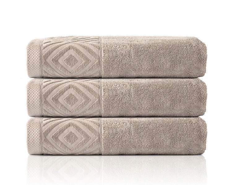 Komplet 3- Ręczników Bawełnianych 70x140 cm. 550gsm Oyster PLA-05 Komplet 3- Ręczników Bawełnianych 70x140 cm. 550gsm Oyster PLA-05