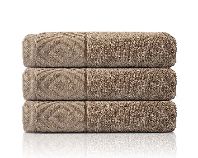 Komplet 3- Ręczników Bawełnianych 70x140 cm. 550gsm Taupe PLA-07 Komplet 3- Ręczników Bawełnianych 70x140 cm. 550gsm Taupe PLA-07