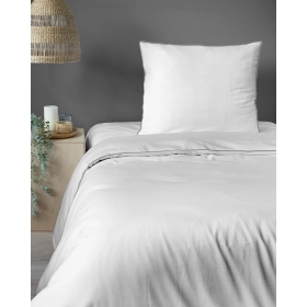 Luskusowa Pościel Jednokolorowa Z Lamówką Makosatyna 140x200 cm. Biała
