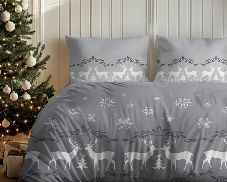 Pościel Świąteczna Z Bawełny Satynowej 220x200 cm. 5813-B Pościel Świąteczna Z Bawełny Satynowej 220x200 cm. 5813-B