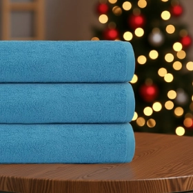 Komplet 3- Ręczników Bawełnianych 50x90 cm. 450 gsm Turkus PRM-12