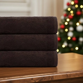 Komplet 3- Ręczników Bawełnianych 50x90 cm. 450 gsm Brązowy PRM-02