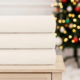 Komplet 3- Ręczników Bawełnianych 70x140 cm. 450 gsm Kremowy PRM-03