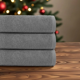 Komplet 3- Ręczników Bawełnianych 50x90 cm. 450 gsm Szary PRM-06