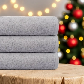 Komplet 3- Ręczników Bawełnianych 50x90 cm. 450 gsm Jasny Szary PRM-07