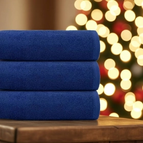 Komplet 3- Ręczników Bawełnianych 70x140 cm. 450 gsm Niebieski PRM-01