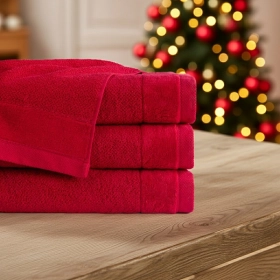 Komplet 3- Ręczników Bawełnianych 70x140 cm. 550gsm Red Tango VTO-16