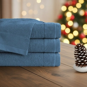 Komplet 3- Ręczników Bawełnianych 50x90 cm. 550gsm Niebieski VTO-11