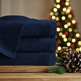 Komplet 3- Ręczników Bawełnianych 70x140 cm. 550gsm Ciemny Niebieski VTO-06