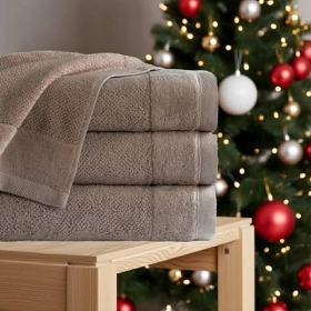 Komplet 3- Ręczników Bawełnianych 70x140 cm. 550gsm Taupe VTO-17