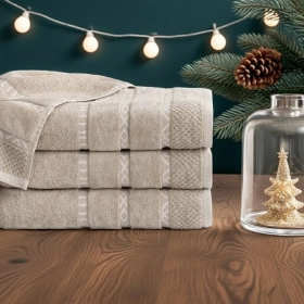 Komplet 3- Ręczników Bawełnianych 70x140 cm. 550gsm Beżowy GNO-01