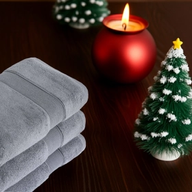 Komplet 3- Ręczników Bawełnianych 70x140 cm. 600gsm Szary RCC-13