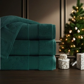 Komplet 3- Ręczników Bawełnianych 70x140 cm. 600gsm Butelkowa Zieleń RCC-09