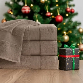 Komplet 3- Ręczników Bawełnianych 70x140 cm. 600gsm Brąz RCC-17