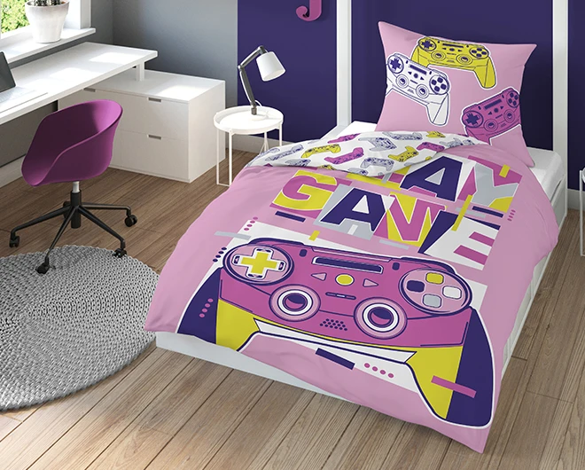 Pościel Dziecięca Świecąca W Ciemności Play Game 160x200 cm. DETEX-136 Pościel Dziecięca Świecąca W Ciemności Play Game 160x200 cm. DETEX-136