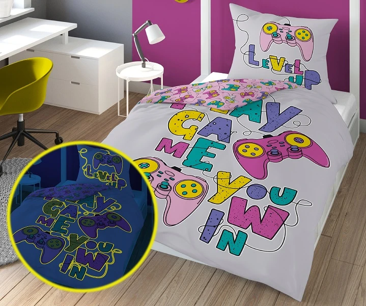 Pościel FLUO Świecąca W Ciemności Play Game 140 x 200 cm. DETEX-163 Pościel FLUO Świecąca W Ciemności Play Game 140 x 200 cm. DETEX-163