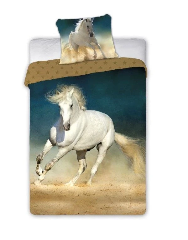 Pościel Młodzieżowa Dla Nastolatka 160x200 cm. Bawełna 100 % Biały Koń 001 Pościel Młodzieżowa Dla Nastolatka 160x200 cm. Bawełna 100 % Biały Koń 001