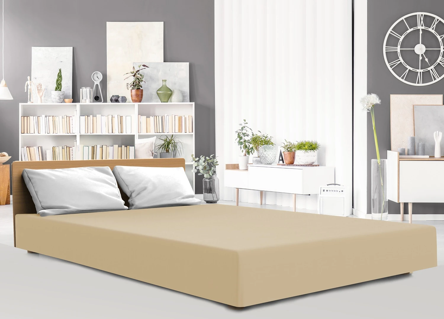 Prześcieradło jersey elastan z gumką 26 SAND/PIASKOWY/140x200x30  Prześcieradło jersey elastan z gumką 26 SAND/PIASKOWY/140x200x30