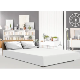 Prześcieradło jersey elastan z gumką WHITE/BIAŁY/220x200x30 