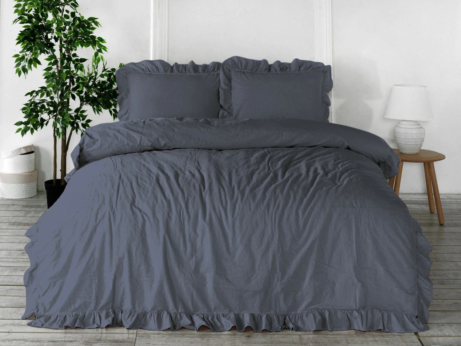 Pościel bawełniana NATURAL GREY/160x200(P) STONEWASHED Pościel bawełniana NATURAL GREY/160x200(P) STONEWASHED