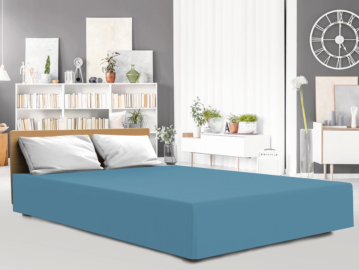 Prześcieradło jersey elastan z gumką BLUE/NIEBIESKI/140x200x30  Prześcieradło jersey elastan z gumką BLUE/NIEBIESKI/140x200x30