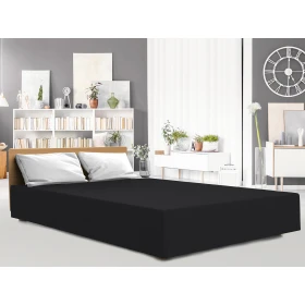 Prześcieradło jersey elastan z gumką BLACK/CZARNY/220x200x30 
