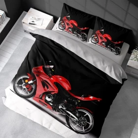 Pościel 3D Satynowa Z Mikrowłókna 160x200 cm. Motocykl Ścigacz ZL-05
