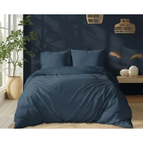 Luksusowy Komplet Pościeli Z Adamaszku Satyna Bawełniana 160x200 cm. Denim