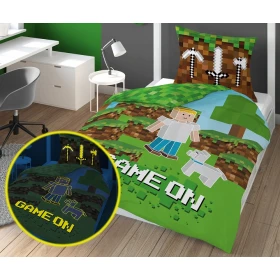 Pościel FLUO Świecąca W Ciemności GAME ON 140x200 cm. DETEX-858
